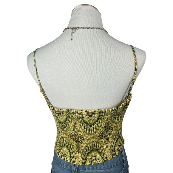 Rose & Olive Bandana Crop Y2K Style Top Medium NEW - Picture 3 of 6